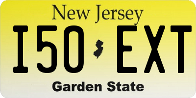 NJ license plate I50EXT