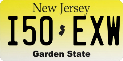 NJ license plate I50EXW