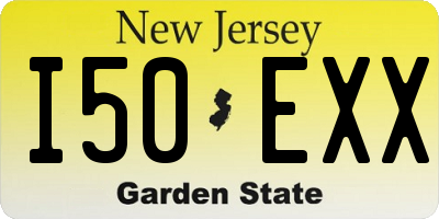 NJ license plate I50EXX