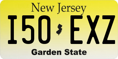 NJ license plate I50EXZ