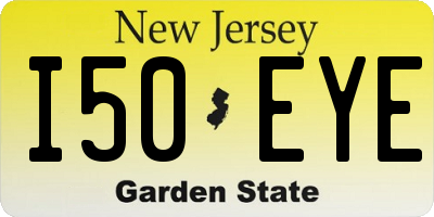 NJ license plate I50EYE