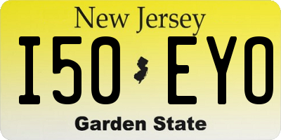 NJ license plate I50EYO