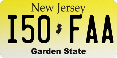 NJ license plate I50FAA