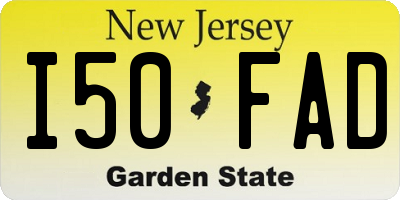NJ license plate I50FAD