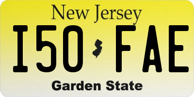 NJ license plate I50FAE