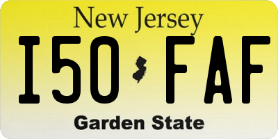 NJ license plate I50FAF