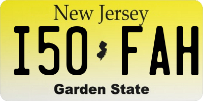 NJ license plate I50FAH