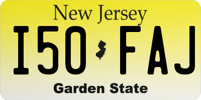 NJ license plate I50FAJ