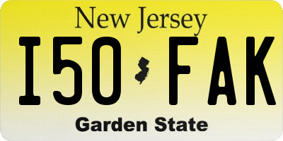 NJ license plate I50FAK