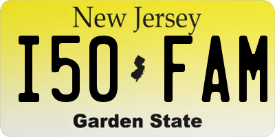 NJ license plate I50FAM