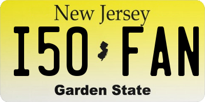 NJ license plate I50FAN