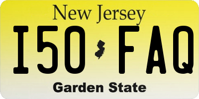 NJ license plate I50FAQ