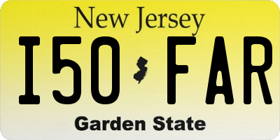 NJ license plate I50FAR