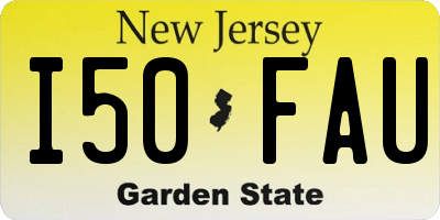 NJ license plate I50FAU