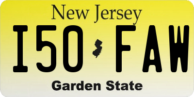 NJ license plate I50FAW