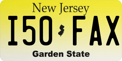 NJ license plate I50FAX