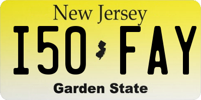 NJ license plate I50FAY