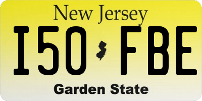 NJ license plate I50FBE