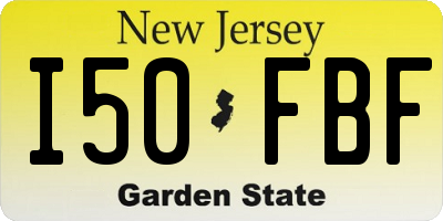 NJ license plate I50FBF