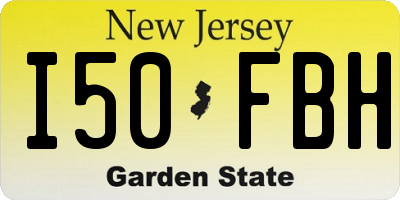 NJ license plate I50FBH