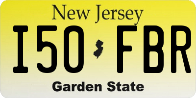 NJ license plate I50FBR