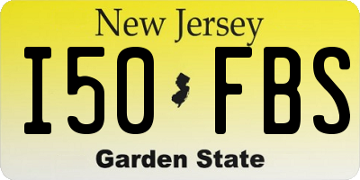 NJ license plate I50FBS