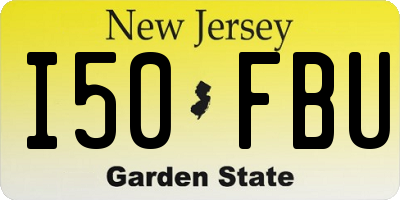 NJ license plate I50FBU
