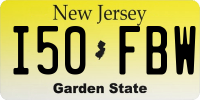 NJ license plate I50FBW