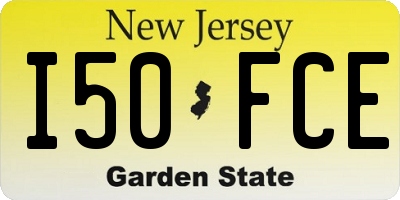 NJ license plate I50FCE