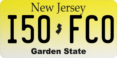 NJ license plate I50FCO