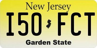 NJ license plate I50FCT