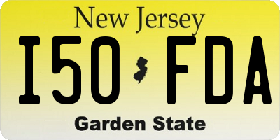 NJ license plate I50FDA