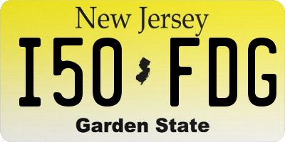 NJ license plate I50FDG