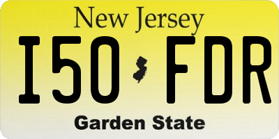 NJ license plate I50FDR