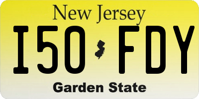 NJ license plate I50FDY