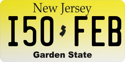 NJ license plate I50FEB