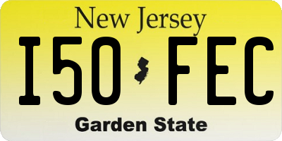 NJ license plate I50FEC