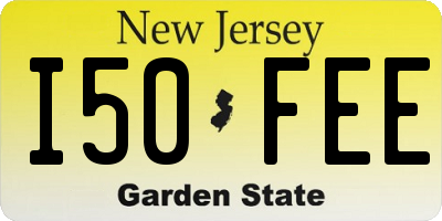 NJ license plate I50FEE