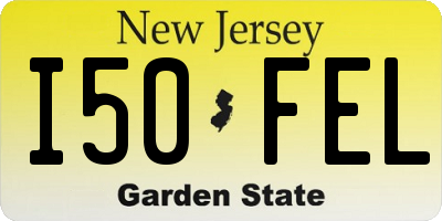 NJ license plate I50FEL