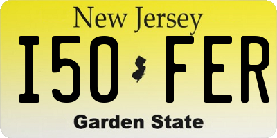 NJ license plate I50FER