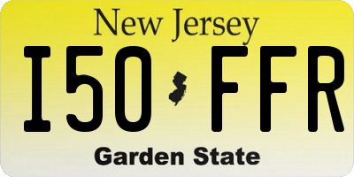 NJ license plate I50FFR