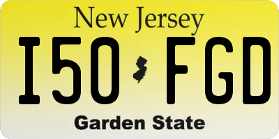 NJ license plate I50FGD