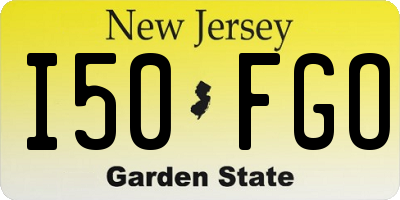 NJ license plate I50FGO
