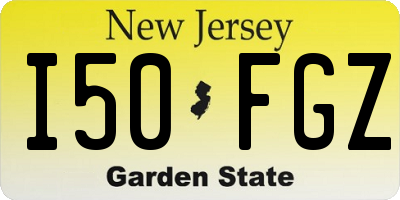 NJ license plate I50FGZ