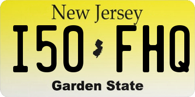 NJ license plate I50FHQ