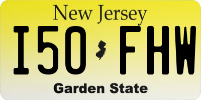 NJ license plate I50FHW