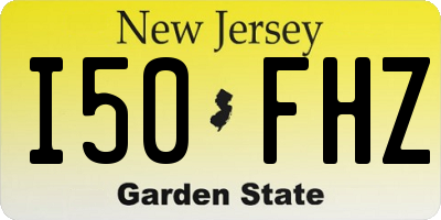 NJ license plate I50FHZ