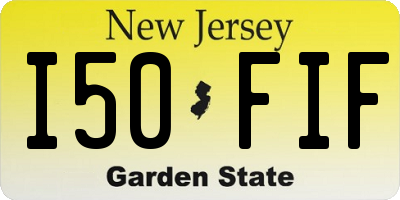 NJ license plate I50FIF