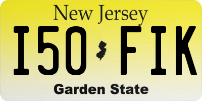 NJ license plate I50FIK