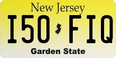 NJ license plate I50FIQ